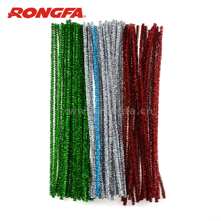 Glitter Metallic Chenille Stem Pipe Cleaners 3 Colors 100pcs